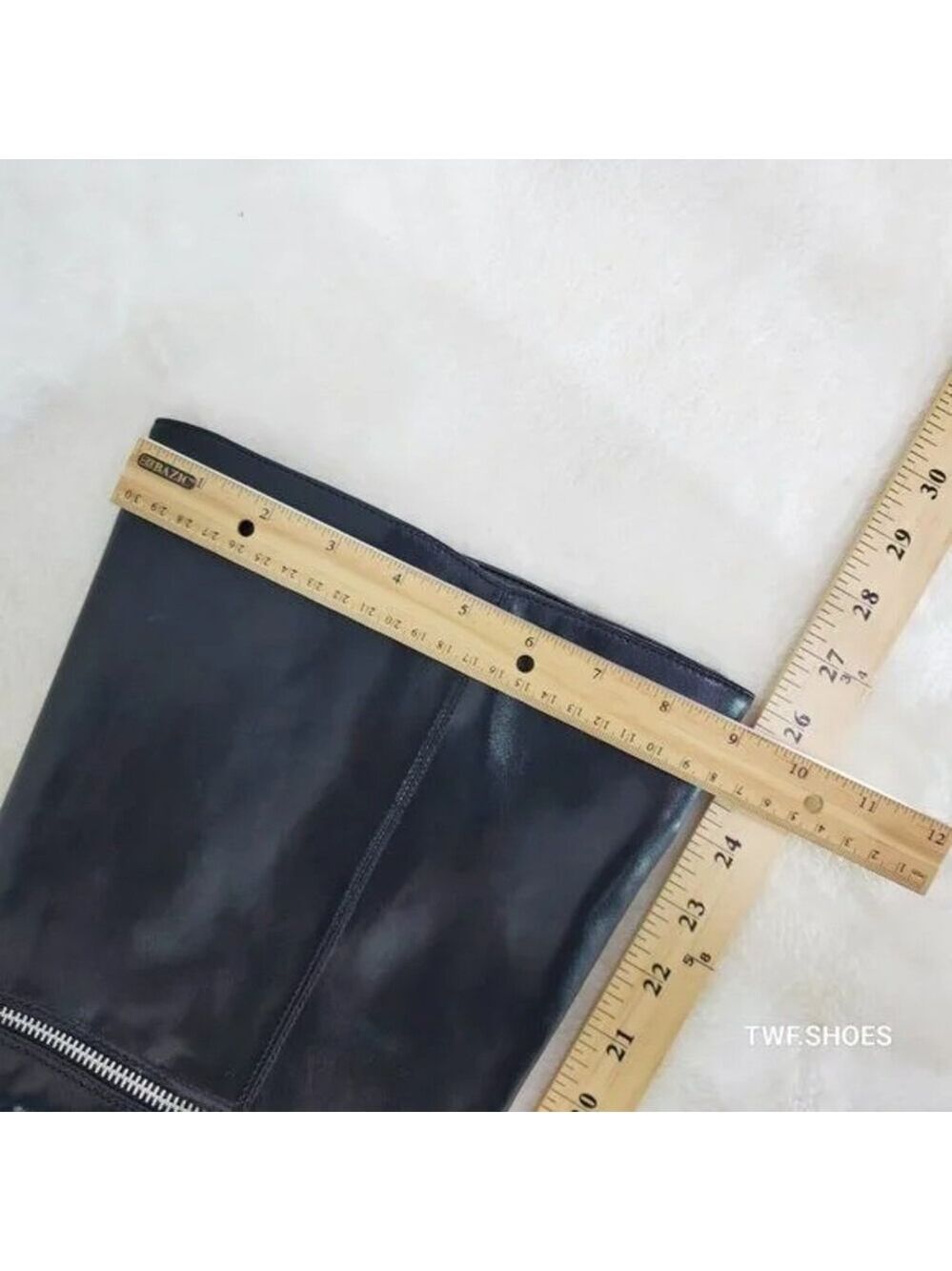 NIB Alexa Western Wedge All in One Zipper Shaft Ankle Knee & Thigh Boots Black - Picture 7 of 15